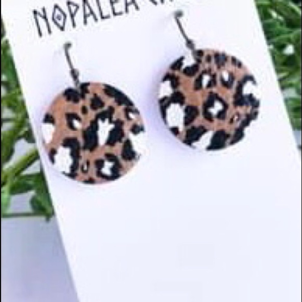 LEOPARD PRINT 1” MINI GENUINE LEATHER EARRINGS